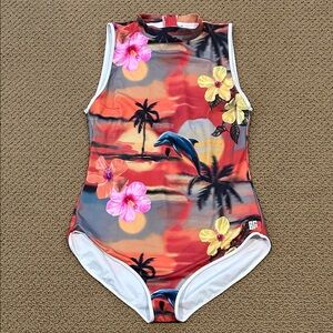 NEW Free People Salt Gypsy Jade On-Piece Surf Swimsuit XL Tropical Print